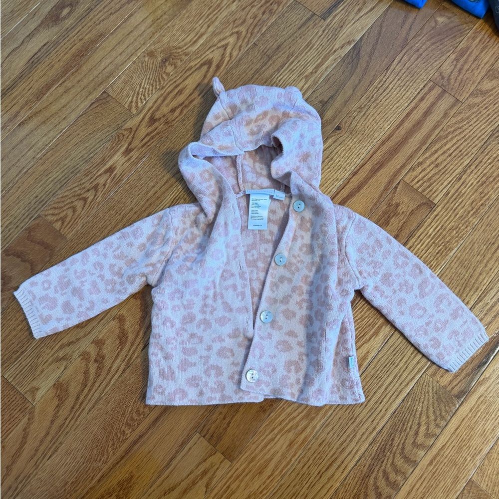 Kids Pink Leopard Print Hooded Jacket